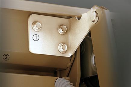 1 Support telescopic arm</br>2 Inside reinforcement top beam
